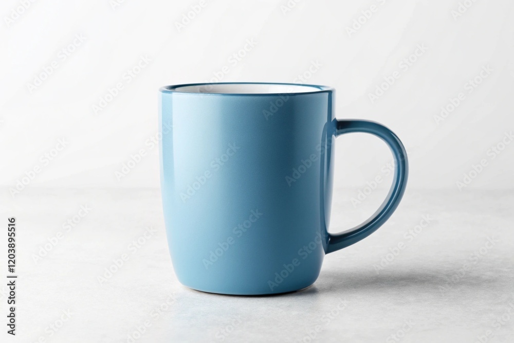 Obraz premium blue mug isolated on white background