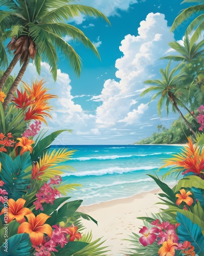 Tropical beautiful beach scenery background
