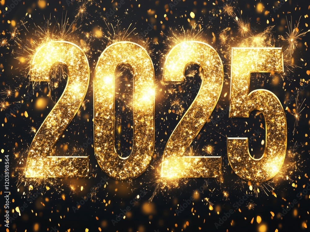Elegant New Year Card Design with Golden Text Elegant New Year Card Design with Golden Text