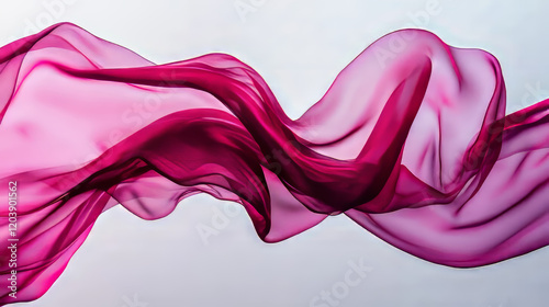  Flying red silk fabric. Waving satin cloth isolated on transparent PNG background. Generative AI. photo