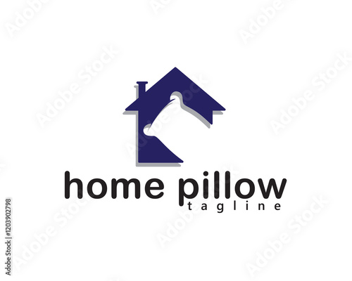 creative pillow shadow with house background, logo design