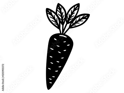 A Carrot with Leaves, Fun Carrot Graphic, Veggie Illustration photo