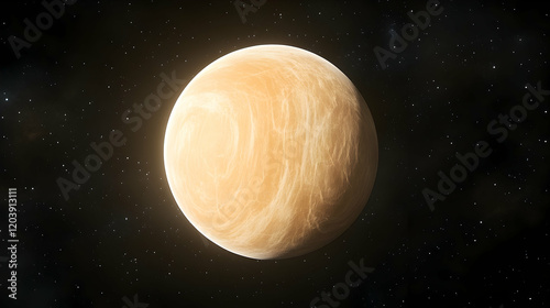 Venus planet, swirling clouds, space background, cosmic exploration, science education