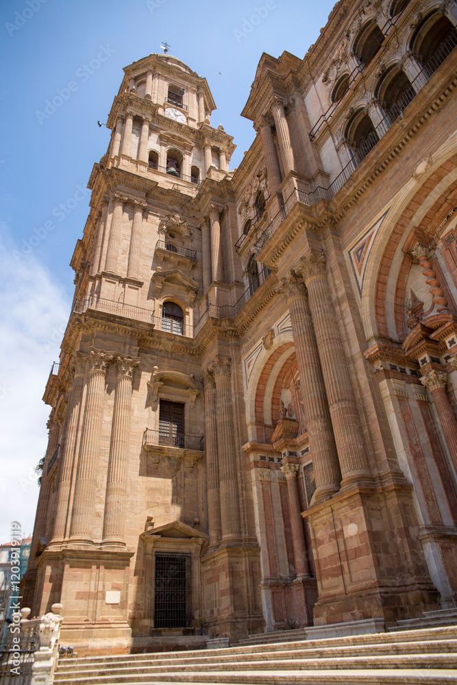 Bell tower of the Cathedral of the Incarnation of Malaga, Spain. The basilica is one of the most important Renaissance monuments in Andalusia. Bell tower of the Cathedral of the Incarnation of Malaga, Spain. The basilica is one of the most important Renaissance monuments in Andalusia.