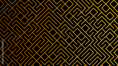 Modern Mazelike Tech Luxury Background Bold Yellow