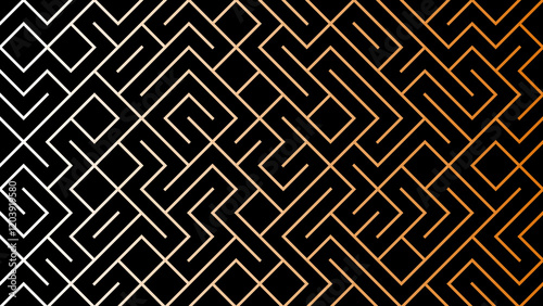Modern Maze Yellow Gradient Tech Luxury