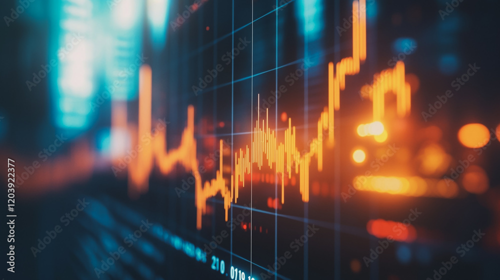 Obraz premium Abstract business Financial charts show a significant increase in profits in the stock market.This is driven by higher interest rates and continued growth. In the innovation world network of financial