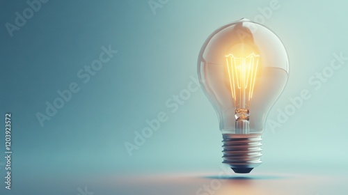 A glowing light bulb illuminating a serene background, symbolizing innovation and ideas