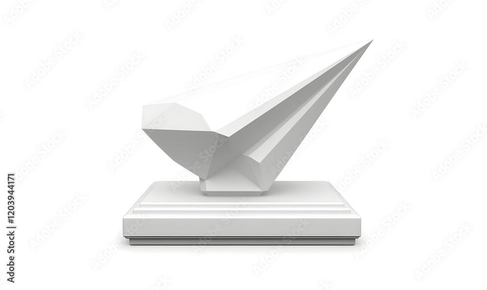 Naklejka premium Abstract white geometric award on a pedestal.