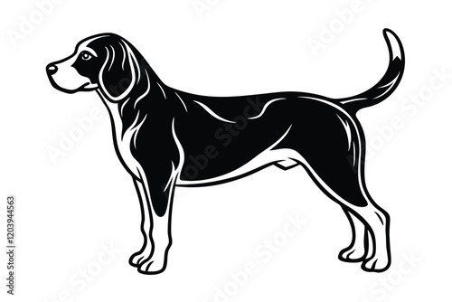 Beagle dog vector silhouette art illustration