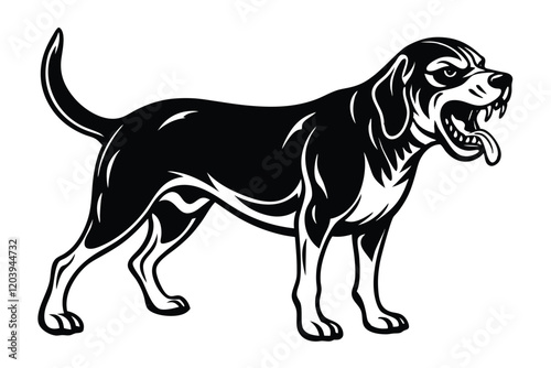 Beagle dog vector silhouette art illustration