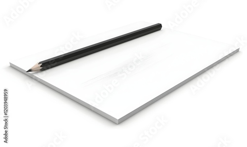 Wallpaper Mural Black pencil on blank white paper. Torontodigital.ca