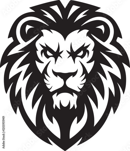 lion head angry roaring logo vector silhouette