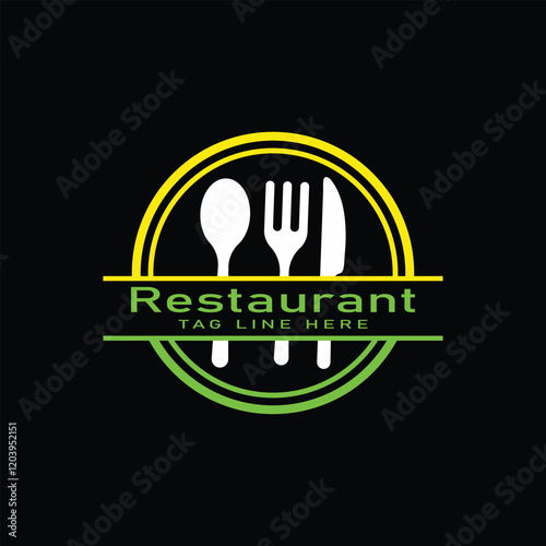 Restaurant Logo Food Service Vector Logo Stock Vector.