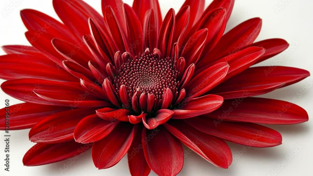 Beautiful red flower showcasing vibrant petals in close-up detail under soft lighting