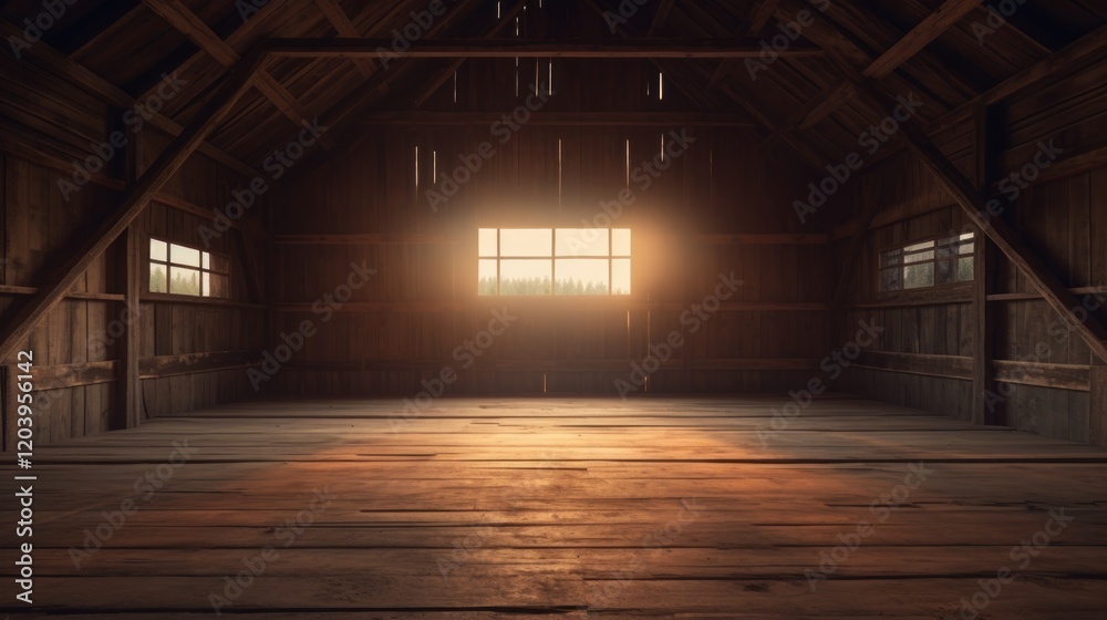 Bright light illuminating a rustic wooden space Bright light illuminating a rustic wooden space