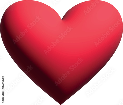 3D heart isolated on white background vector