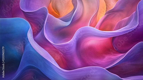 Abstract Fluid Waves in Blue and Pink Gradient with Artistic Texture photo