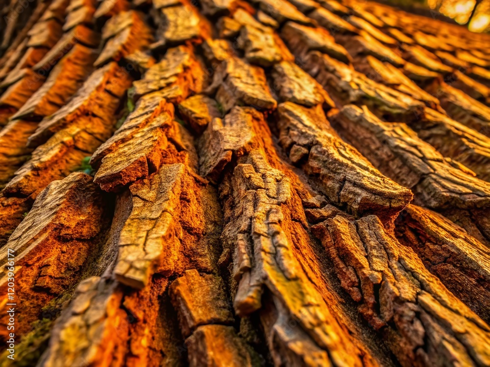 Rugged Oak Bark Texture Background: Natural Brown Wood Surface for Design