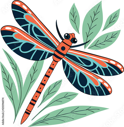 Dragonfly Design on White: A Minimalist and Beautiful Artwork