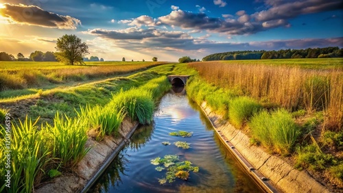 Rural Stormwater Management: Effective Swale Drain System in Action photo