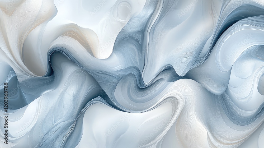 Fototapeta premium A soft D textured background with swirling patterns resembling marble, offering a luxurious and timeless design aesthetic in muted tones of grey and white