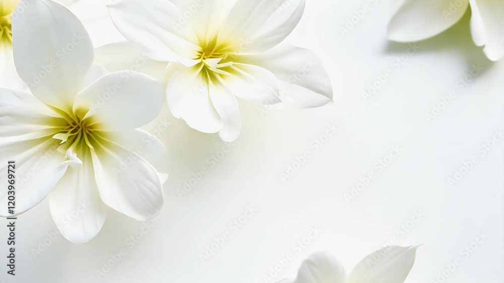 jasmine shot panoramic white flowers surface table white background nobody fresh plant flora flower natural freshness surface panorama panoramic jasmine copy space studio shot table white background