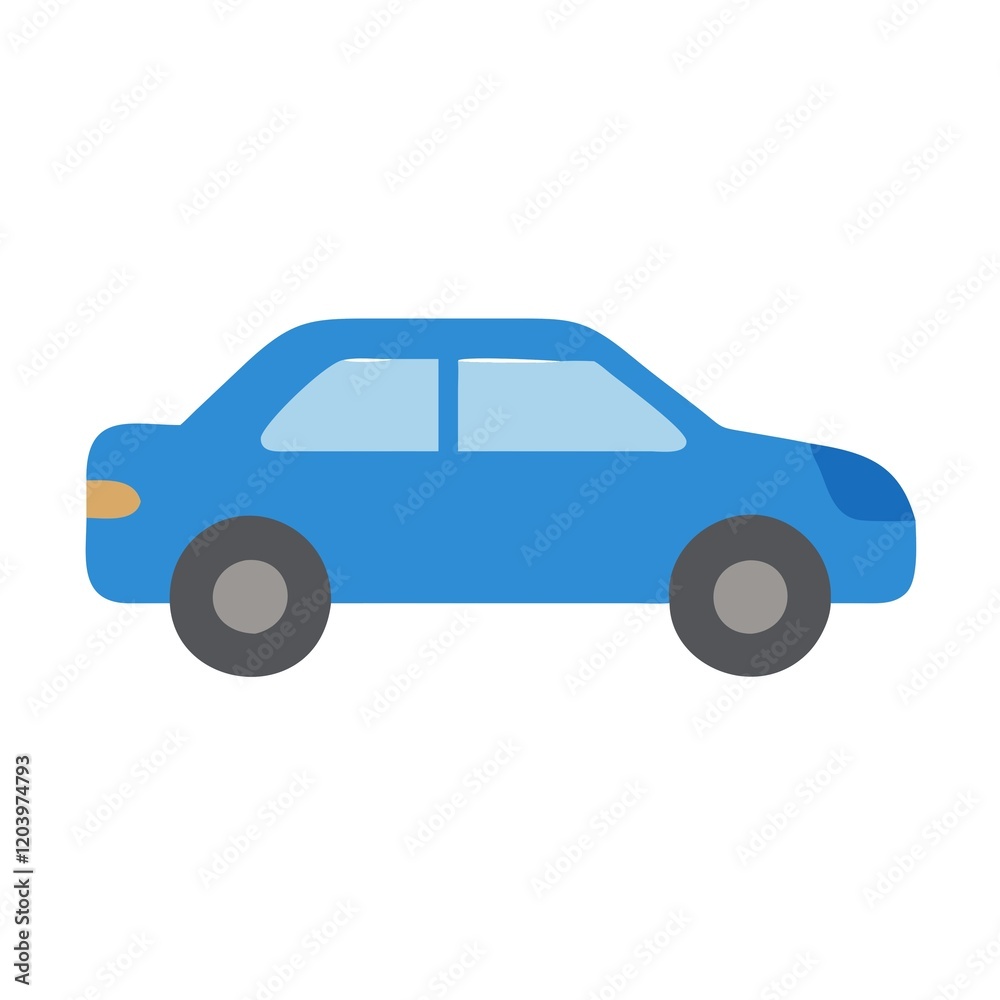 blue Car icon on the white background. blue Car icon on the white background.