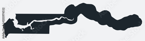 Gambia map. Just a simple border map. Shape of the country. Flat blank Gambia outline. Vector boundary illustration.