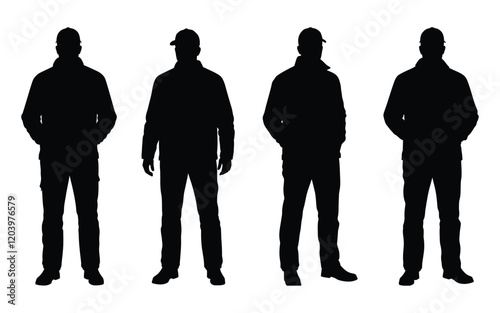 Silhouettes of four people