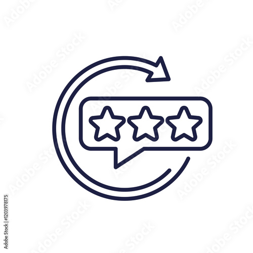feedback loop icon on white, line vector