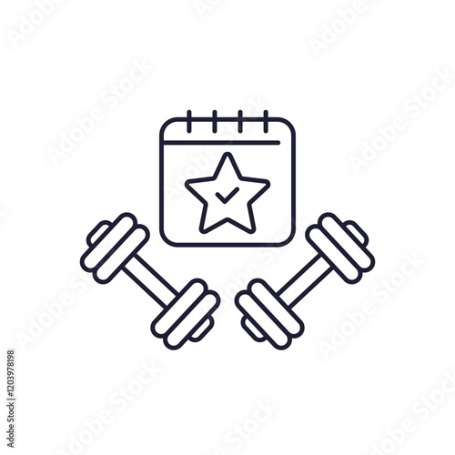fitness goals icon, line vector