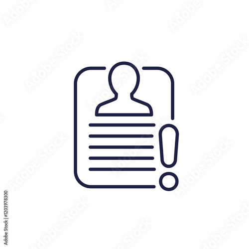 KYC verification failed icon, line vector