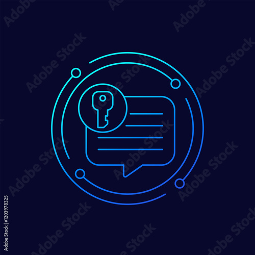 key message icon, linear design