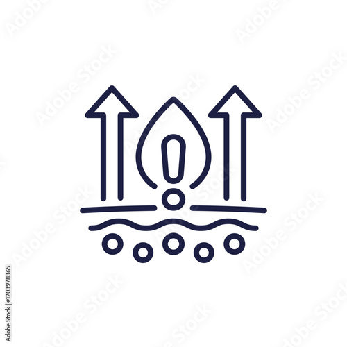 moisture loss line icon on white