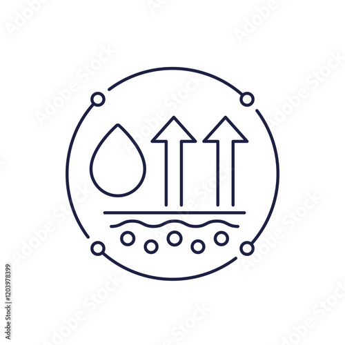moisture loss icon in line design