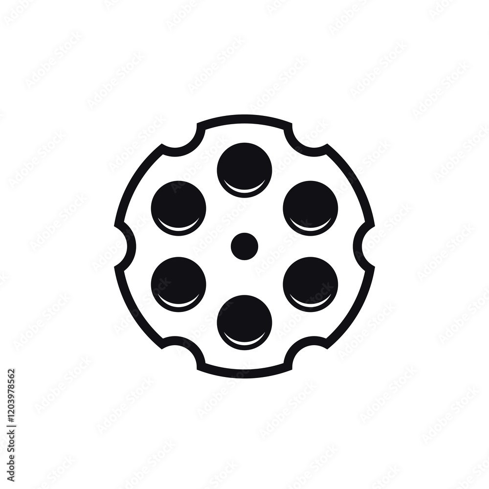 revolver cylinder icon on white, vector revolver cylinder icon on white, vector