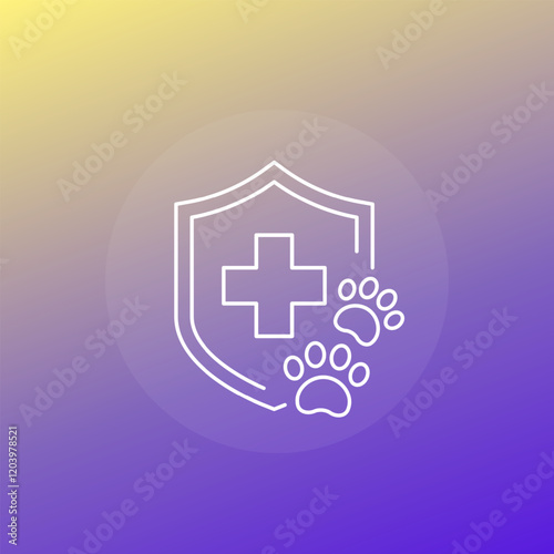 Pet insurance icon in line design