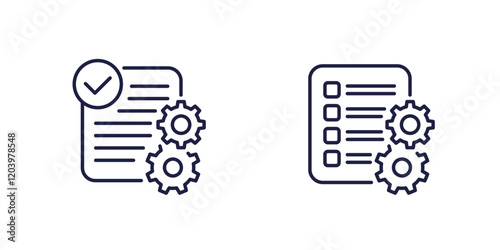 project complete line icons, vector