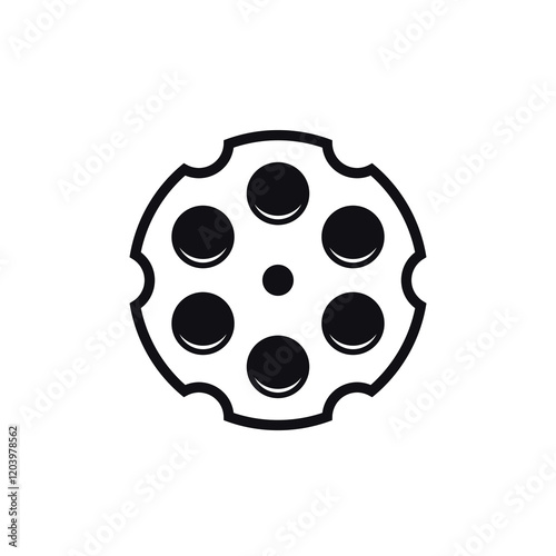 revolver cylinder icon on white, vector