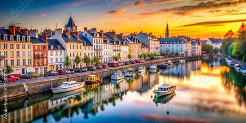 Fototapeta Naklejka Na Ścianę i Meble -  Scenic Trentemoult, Nantes: Charming Loire Estuary Village, France