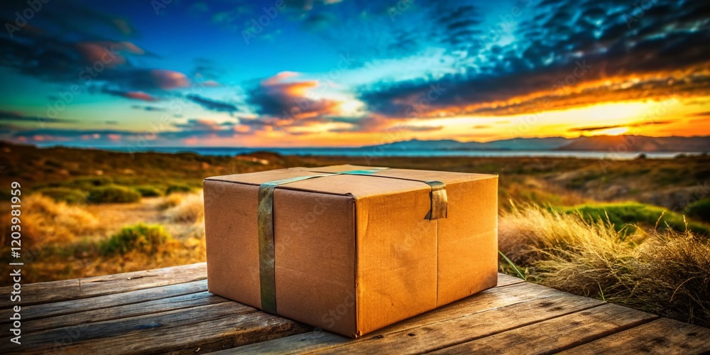 Sealed Cardboard Box, Shipping Carton - Documentary Photography Style Sealed Cardboard Box, Shipping Carton - Documentary Photography Style