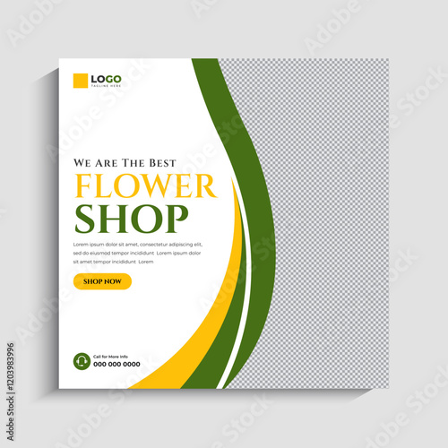 Flower Shop social media post or web banner template