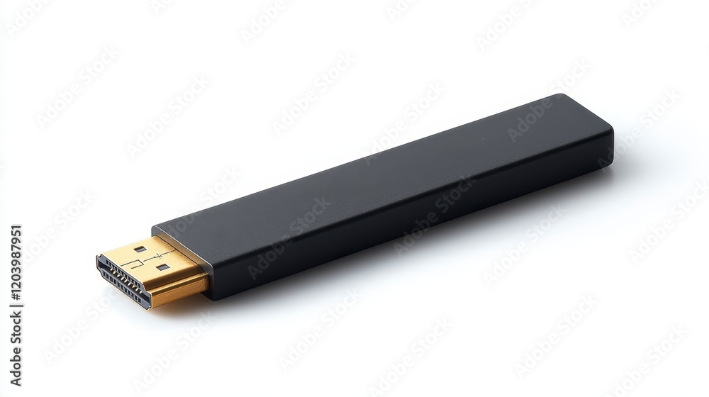 High Resolution Image of a Black HDMI Cable Adapter Studio Shot Close up High Resolution Image of a Black HDMI Cable Adapter Studio Shot Close up