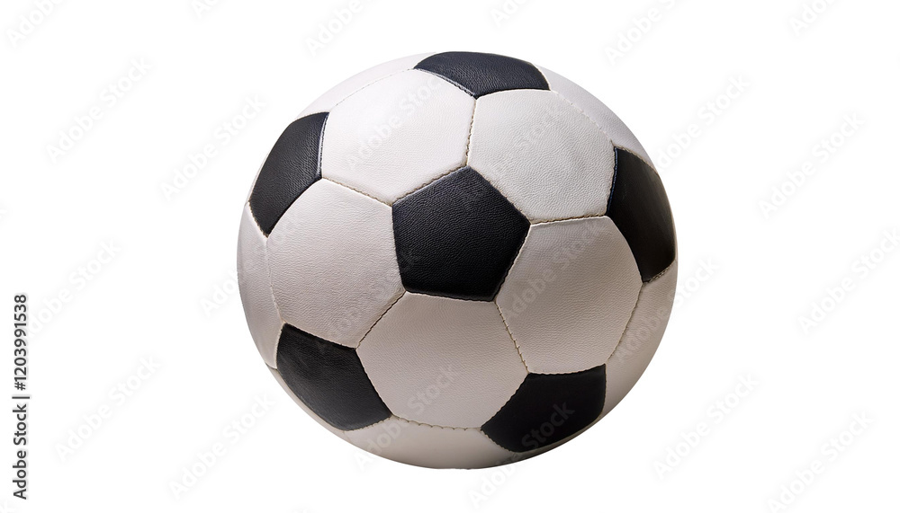 Classic Leather Soccer Ball Isolated on a transparent background, Featuring Traditional Hexagonal and Pentagonal Panels, Perfect for Sports Design, Football Enthusiasts, and Athletic-Themed Classic Leather Soccer Ball Isolated on a transparent background, Featuring Traditional Hexagonal and Pentagonal Panels, Perfect for Sports Design, Football Enthusiasts, and Athletic-Themed
