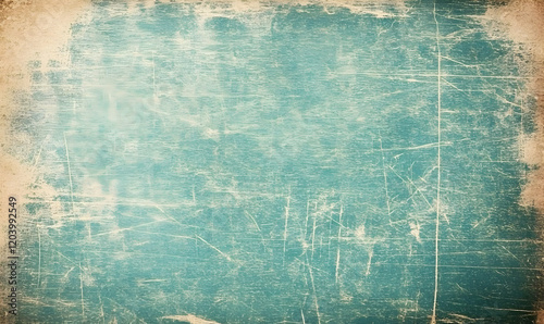 Distressed teal texture background, grunge scratched surface, vintage aged paper effect, ideal for design projects.