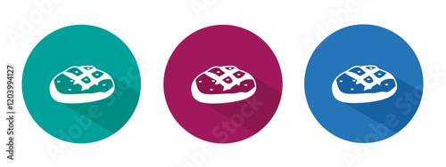 Bread icon illustration set with colorful. Stock vector.