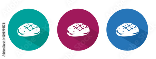 Bread icon illustration set with colorful. Stock vector.