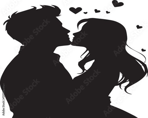 Valentine’s day silhouette of a couple