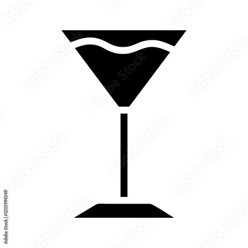 Martini glass silhouette. Concept of celebration, party, and alcoholic beverages.